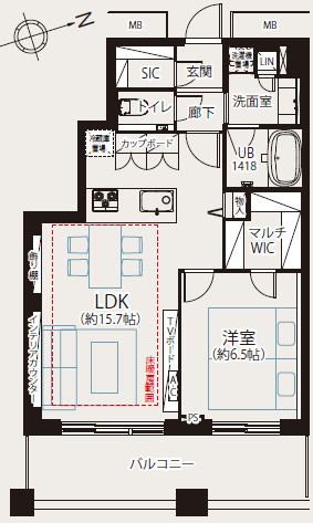 芝浦アイランドケープタワー(36階)の間取り