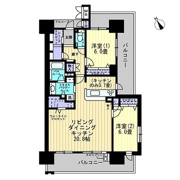 アルファステイツ表町の間取り|室内は大変丁寧に使用されております。
2面バルコニーのため採光・風通しも良好です◎