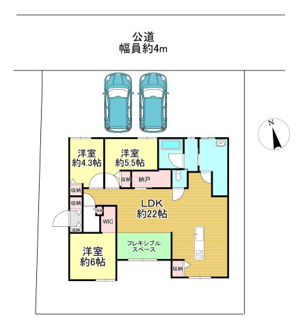 ‐三丁目不動産-　本庄市栄二丁目の間取り
