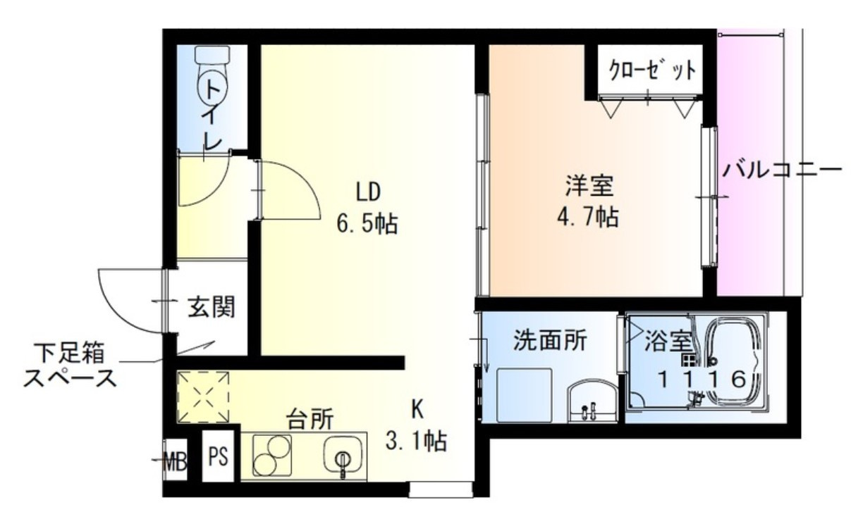 フジパレス弥刀5番館の間取り