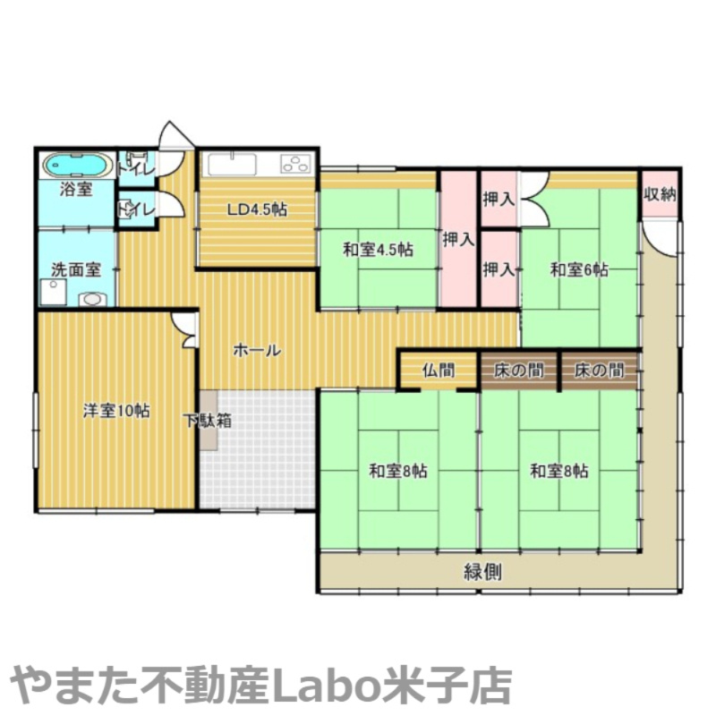 米子市大篠津町中古戸建の間取り