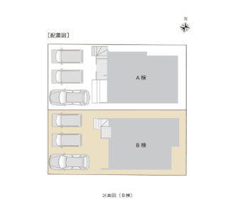 【区画図】 | 新築　新潟市東区白銀1丁目 B棟 | 前面道路含む現地写真です
