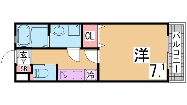 神戸市須磨区関守町２丁目のアパートの間取り