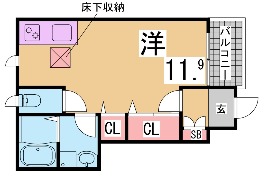 神戸市北区鈴蘭台西町４丁目のアパートの間取り
