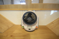 サーキュレーター完備。人も猫も快適な空間です。
