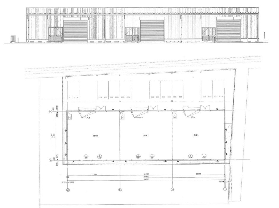 栗東市上鈎の倉庫の間取り