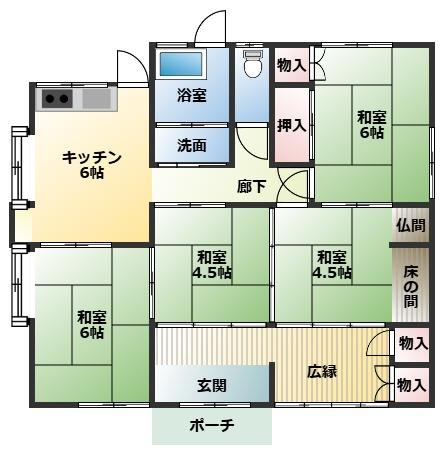 曽於市末吉町深川の中古一戸建の間取り