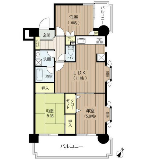シティマンション大名の間取り