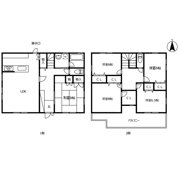 八万町橋本一戸建の間取り