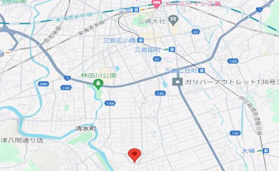 駿東郡清水町的場の一棟マンションの地図