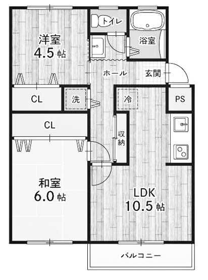 【間取り】 | 石原住宅C棟 | 専有面積51.96㎡