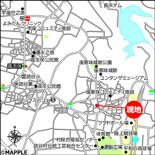 ハートフルタウン読谷村座喜味Ⅱ　1号棟の地図