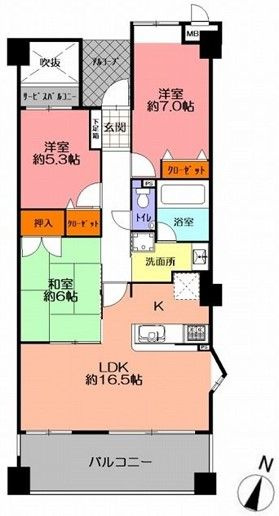 ラフォーレ諏訪野セントレの間取り|南向き★リビング2面彩光で気持ちがいいです♪