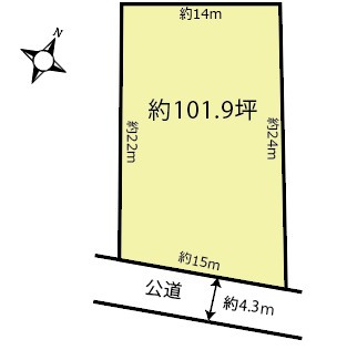 〈調整区域〉約101坪。農地としてご検討ください。の土地図