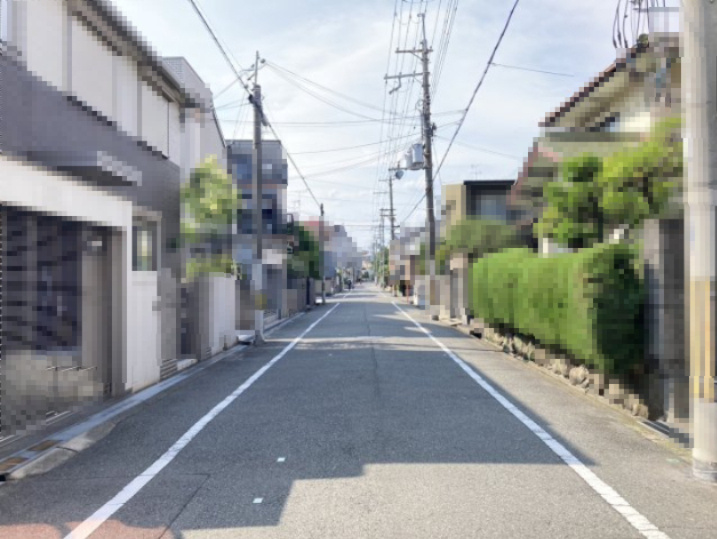 豊中市北桜塚３丁目の売地の前面道路含む現地写真
