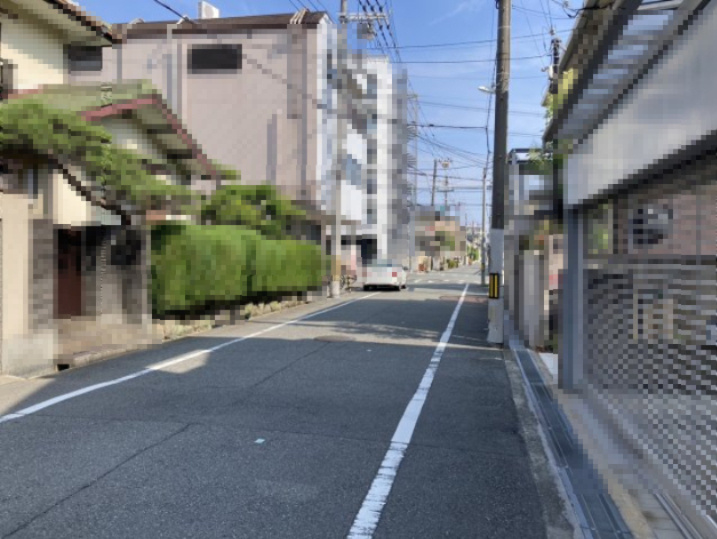 豊中市北桜塚３丁目の売地の前面道路含む現地写真