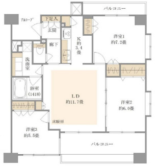 シャリエ赤羽アプローズの間取り