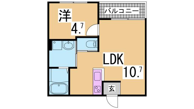 神戸市長田区片山町５丁目の賃貸マンションの間取り