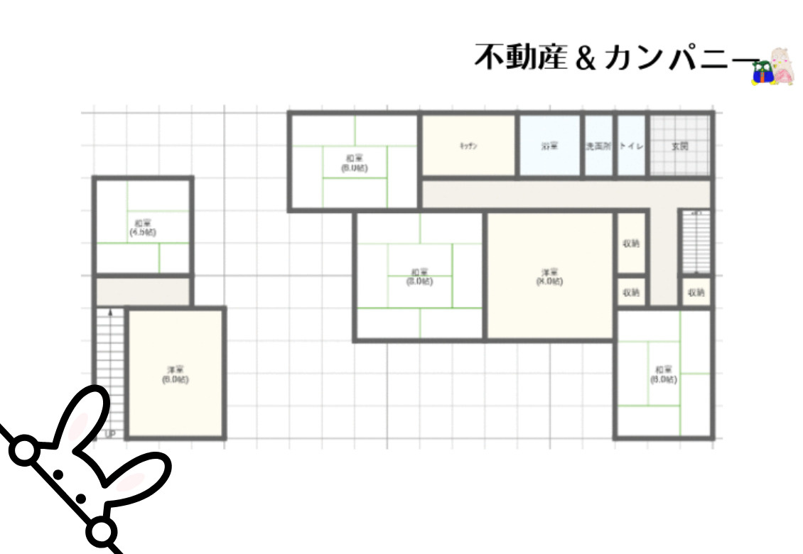 道後今市でおひとり様戸建♪の間取り