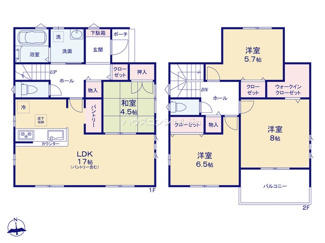【間取り】 | 名古屋市南区六条町4丁目36-2【仲介手数料無料】新築一戸建て　2号棟