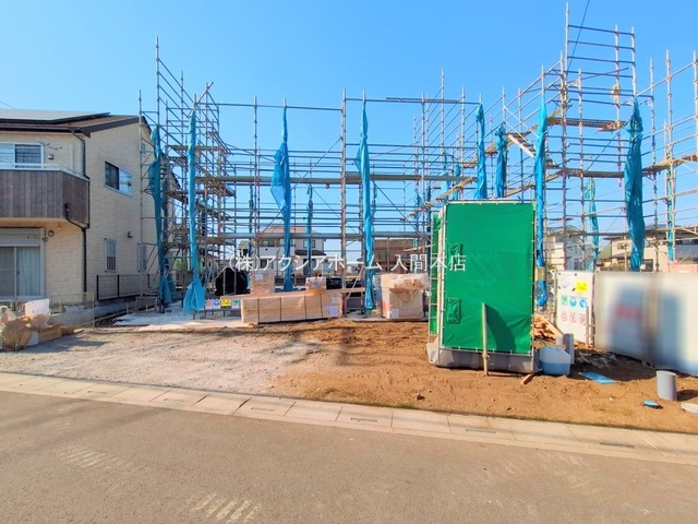 入間市扇台6丁目・全2棟　新築一戸建　1号棟　の外観|建築中写真（2025年2月27日撮影）