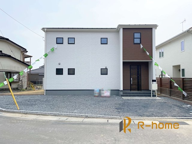 第1石岡市総社　新築戸建て　1号棟の外観|ご予約を頂ければ、『平日』はもちろん『早朝』や『夜間』もご見学可能です♪お気軽にお申し付けください♪
