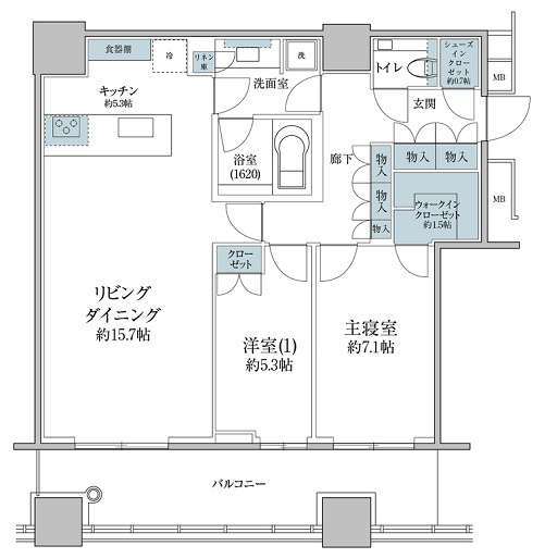 港区浜松町２丁目の賃貸マンションの間取り