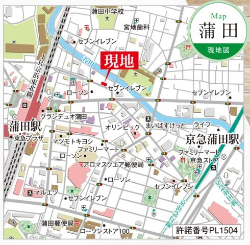 シーズンフラッツ蒲田の地図