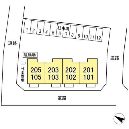 La Luce(ラ・ルーチェ）Cの区画図