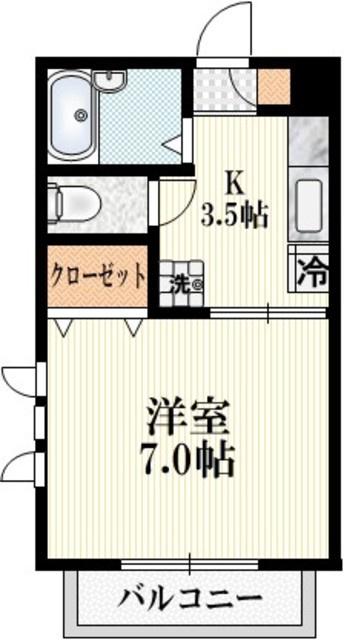 コーポ・オザキの間取り|★角部屋2面採光／人気のバストイレ別室★