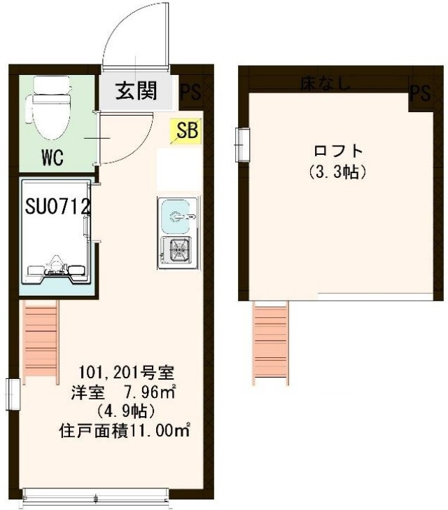豊島区池袋本町４丁目のアパートの間取り