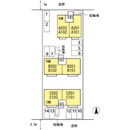 Ｋｉｔａ壱番館 Ｂ棟の駐車場