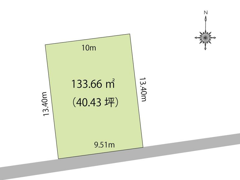八反町　建築条件なし　売土地の区画図