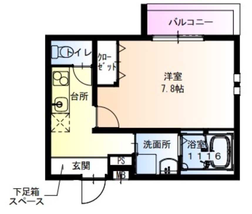 フジパレス俊徳道ウエストの間取り