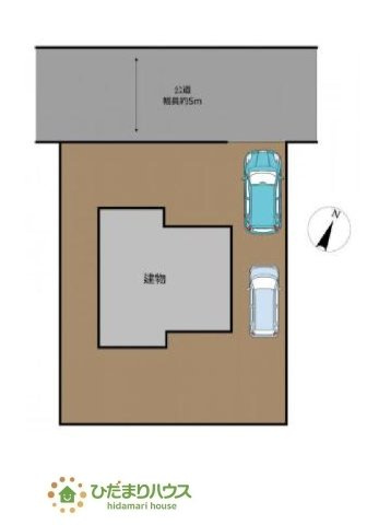 【区画図】 | 石岡市東田中　中古戸建 | 前面道路は約６ｍありますので、駐車やすれ違いがしやすいです。