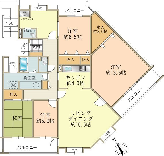 2世帯にもおすすめな3LDK+1DK。南向きのため、日当り通風・良好です！