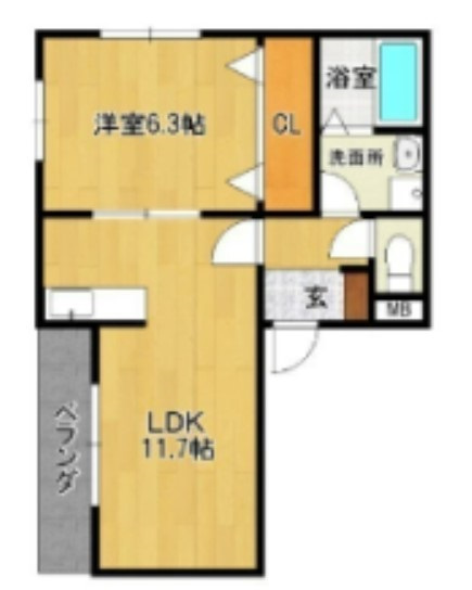 久留米市宮ノ陣４丁目の賃貸マンションの間取り