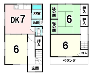 【間取り】 | 生駒郡斑鳩町興留東1丁目