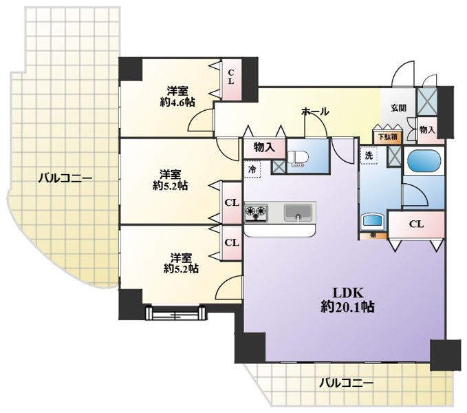 【間取り】 | シティライフ野間レイクビュー☆仲介手数料半額☆