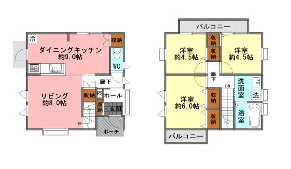 政所　中古の間取り|※図面と現況が異なる場合は、現況を優先。