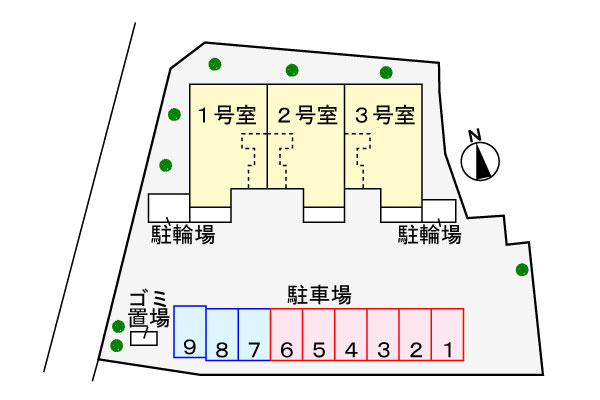 リヴェールの駐車場