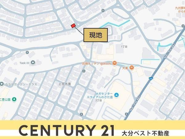 宗方台西　上物付き土地の土地図|わさだタウンまで車で５分！お買い物に便利ですね♪