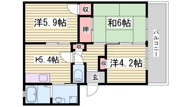 アイネスOKAMOTOの間取り