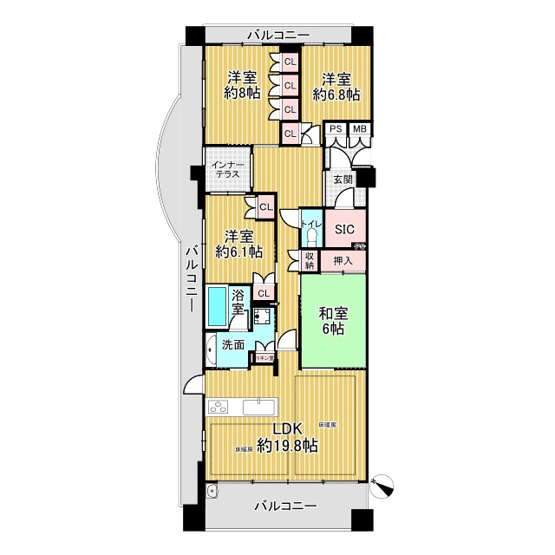 【間取り】 | グランオーパスC棟 | 間取りになります！