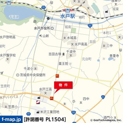 【地図】 | 水戸市元吉田町1249-21Tテナント