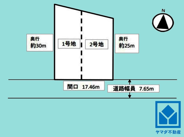 八幡市男山吉井　1号地の区画図
