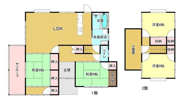 出雲市湖陵町三部　中古戸建の間取り