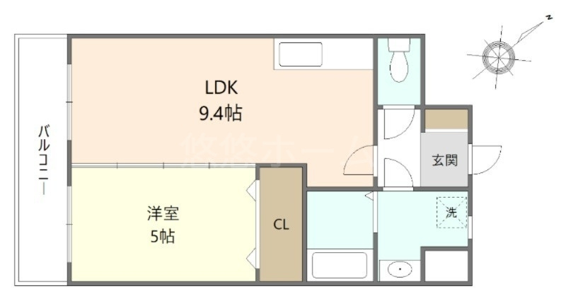 久留米市東合川８丁目の賃貸マンションの間取り