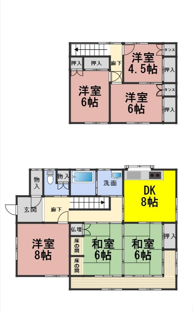 ６４５８３　岐阜市八代２丁目中古戸建ての間取り
