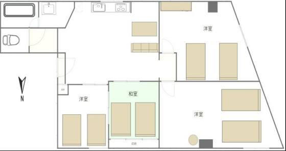 【間取り】 | ベルメゾン池袋高知ビル